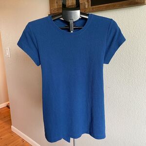 A Pea in the Pod Tie Front Tie Back Crepe Maternity Short Sleeve Shirt Small